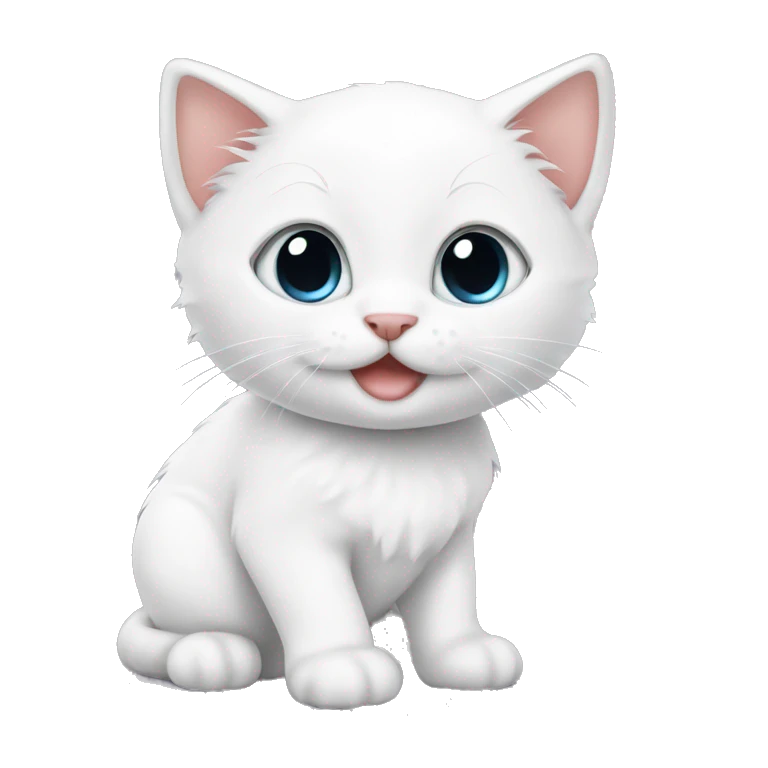 Cute white kitten emoji