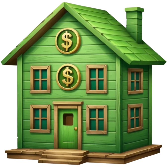 a house with a dollar sign in the middle emoji