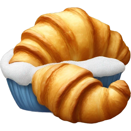 Croissant with powder sugar emoji
