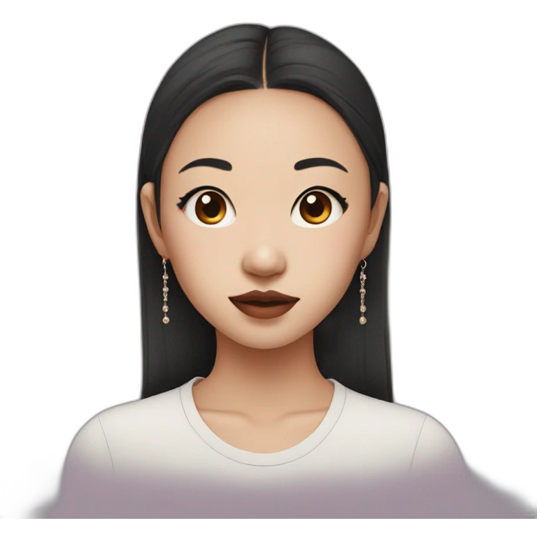 asian girl with septum piercing and lip piercing emoji
