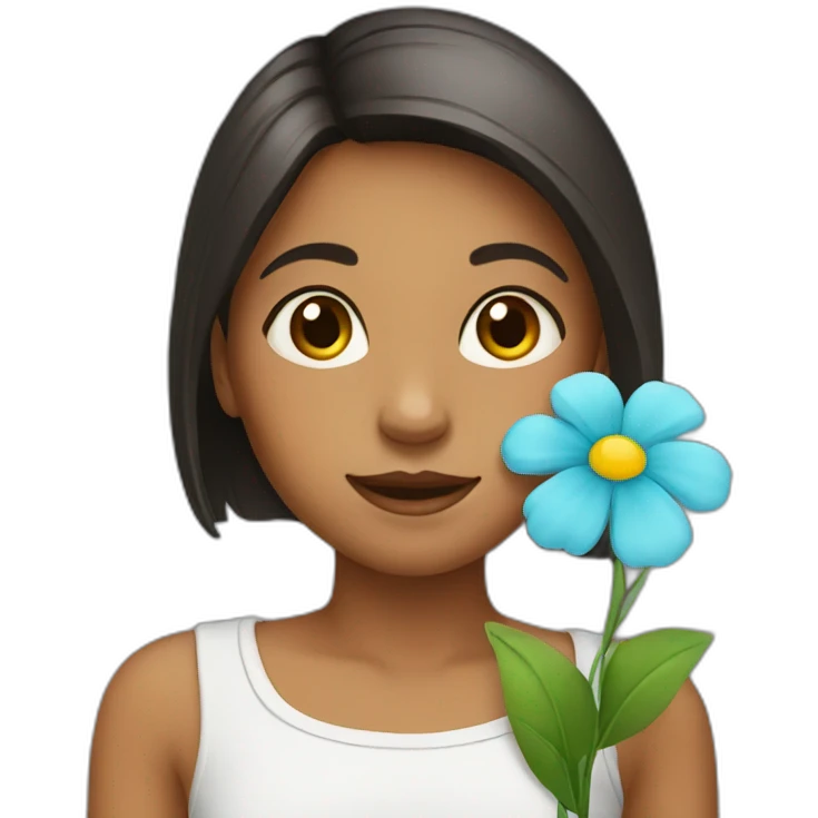 Girl with flower emoji