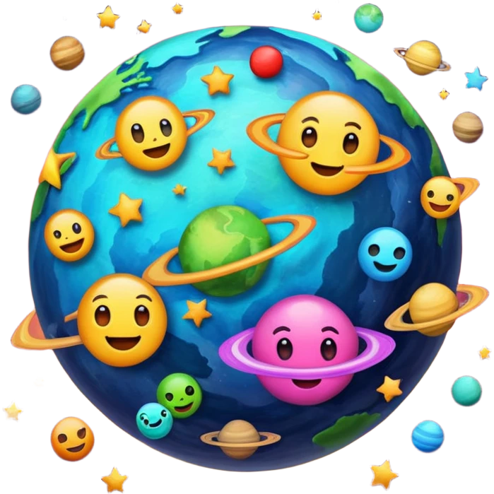 Has un planeta de emojis  emoji