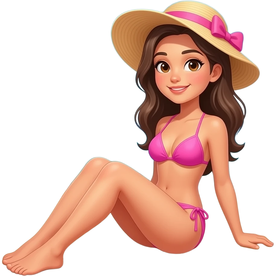 girl in bikini tanning on beach emoji