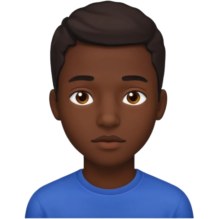 Une homme de 17 ans il a la peau noir foncé , des lèvres pulpeuses et un regard nonchalant emoji