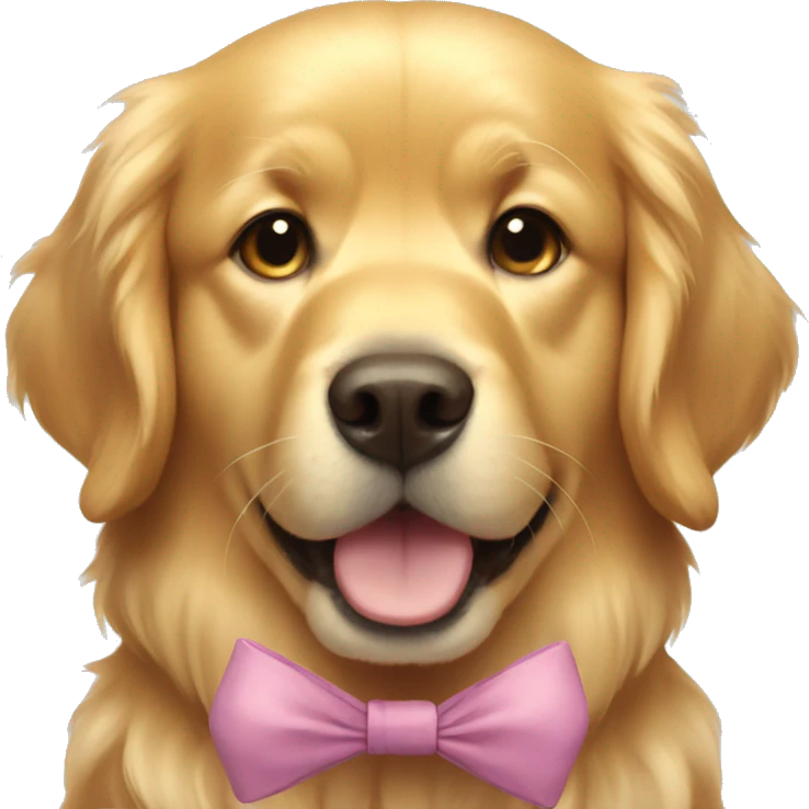 Golden retriever with bow  emoji