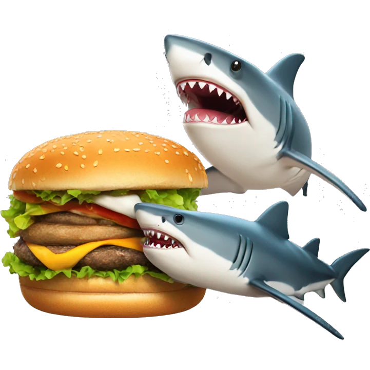 Shark and burger emoji
