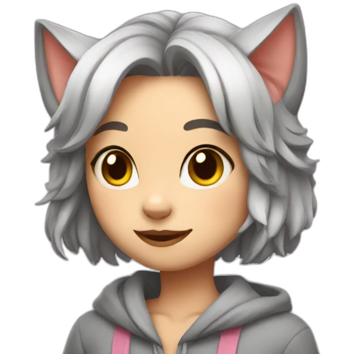 a cute cat-girl emoji