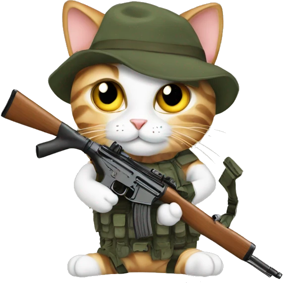 cat with rifle emoji