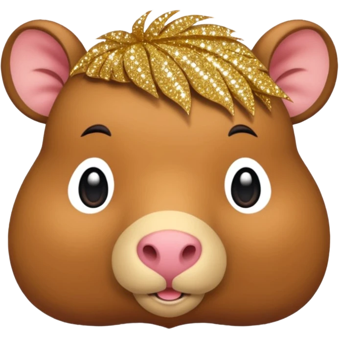 Capivara fofa com gliter emoji