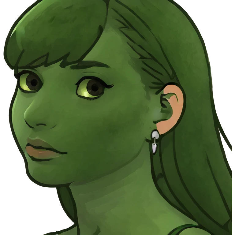 A pretty girl with straight light brown hair. She has delicate facial features, large brown eyes with long eyelashes, and well-shaped eyebrows. Her skin is fair with a light natural blush. She is wearing a white shirt and small stud earrings. emoji