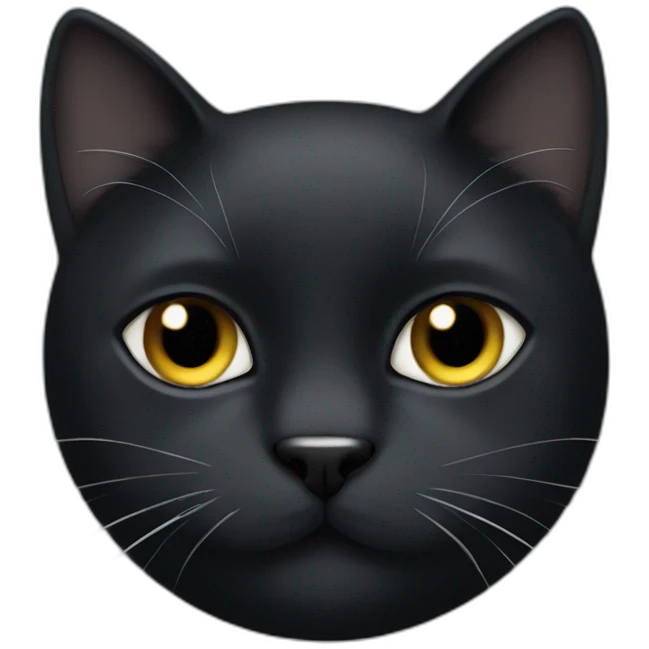 Black cat with white moustache emoji