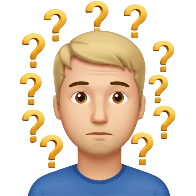 man think with question marks  emoji