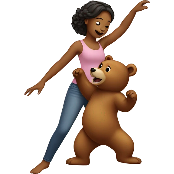 Girl dancing with a bear  emoji