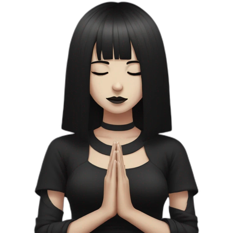 goth girl meditating emoji