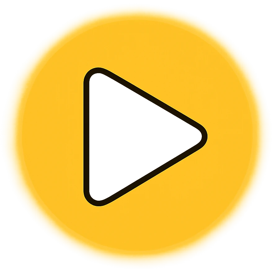 Graphic: 🎥 Play button icon (white) with yellow glow.
Animation: Play button pulses softly.
Background: Transparent.


 emoji