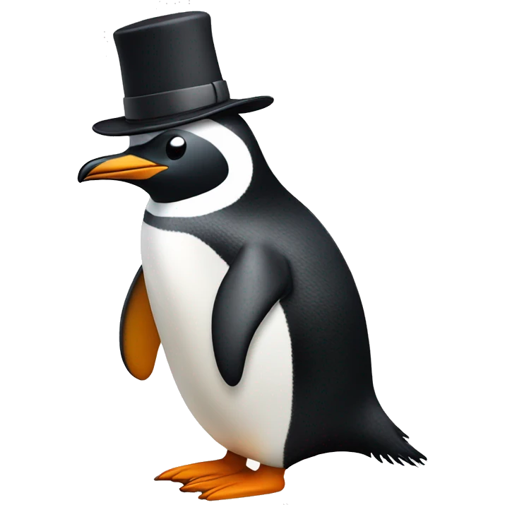 Penguin with a hat emoji