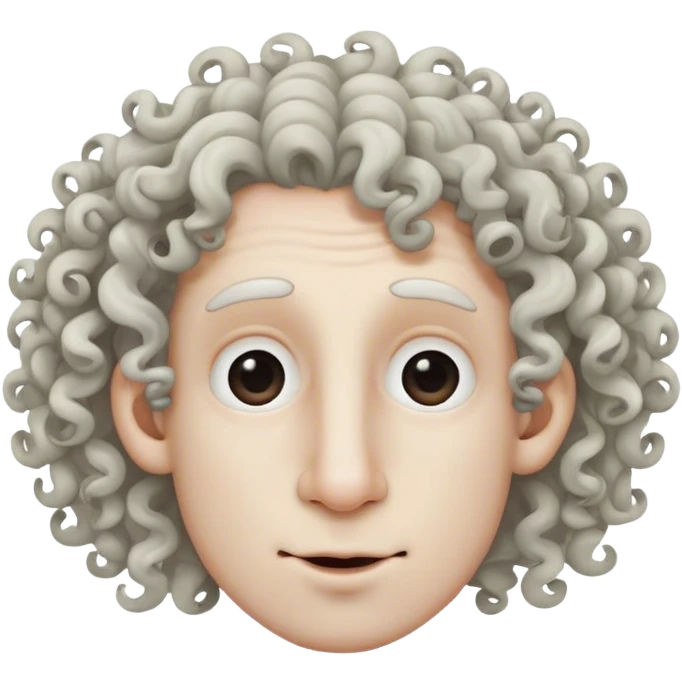 Branco, cabelo enrolado, nariz grande emoji