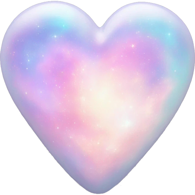 Pastel White iridescent nebula heart emoji