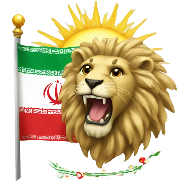 Iran flag lion and sun emoji