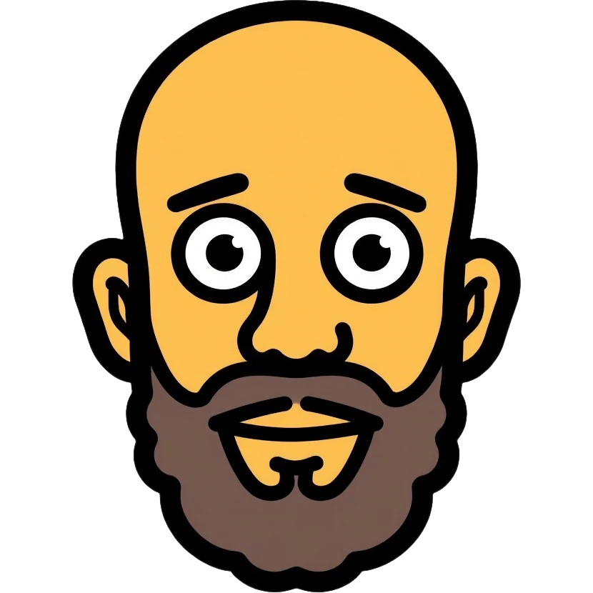Omar Simpson character with bald head, round eyes, and stubble beard emoji