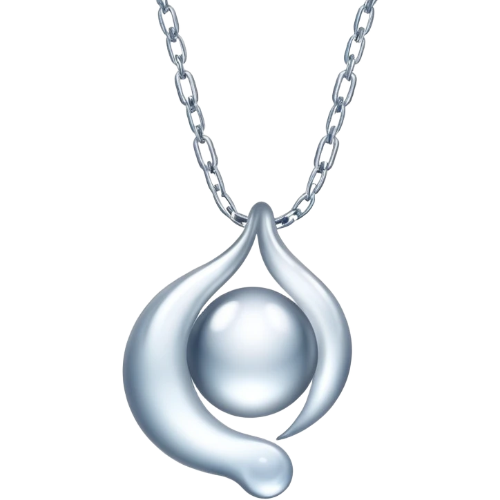 floating and ethereal conceptual silver chain like liquid moonlight emoji