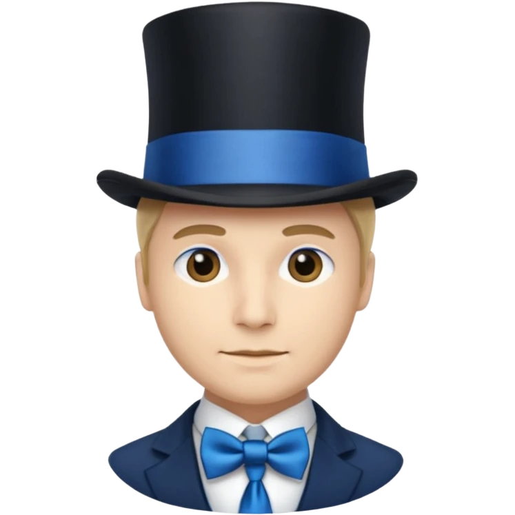 Man in top hat & blue tie emoji