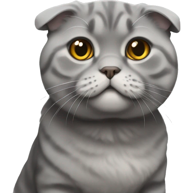 Gray scottish fold emoji