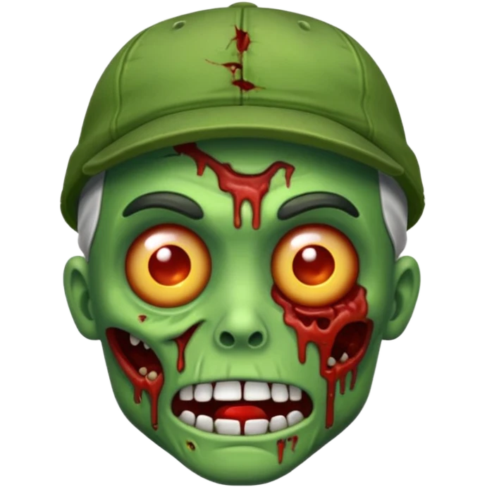 Create a zombie emoji with a cap emoji