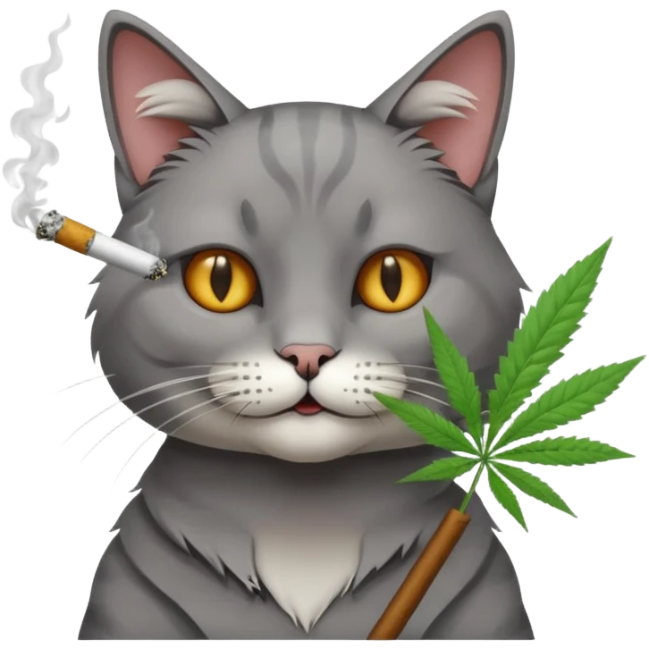 cat smoking weed emoji