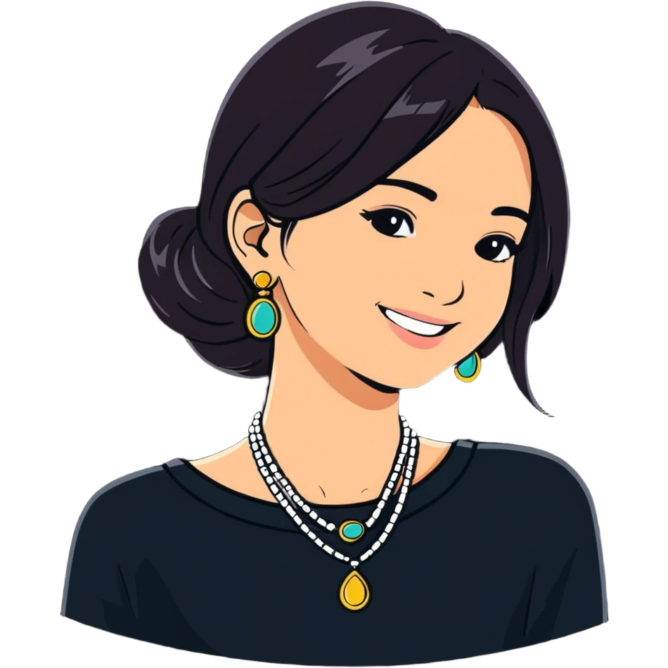 girls smiling with jewelry emoji