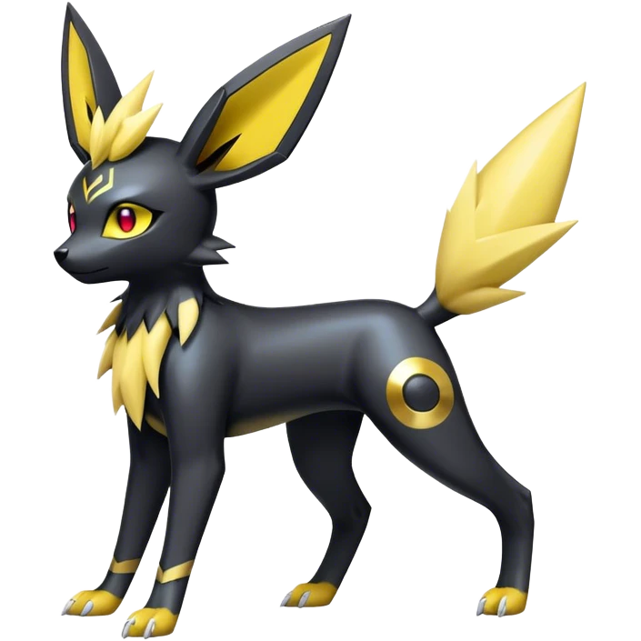 Shiny Cool Umbreon-Jolteon-Fakemon-hybrid-fusion- full body emoji