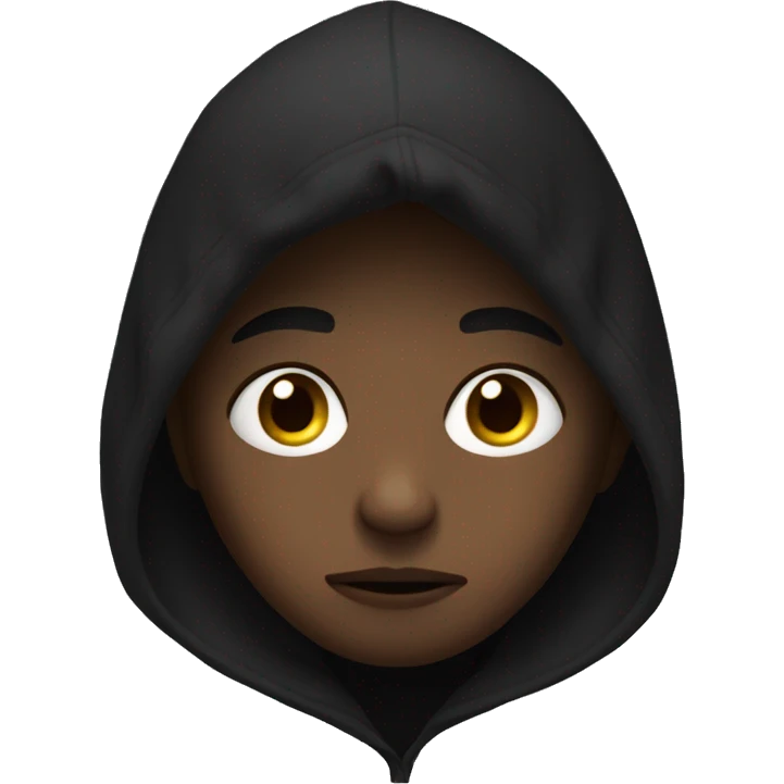 sad boy in black hoodie emoji