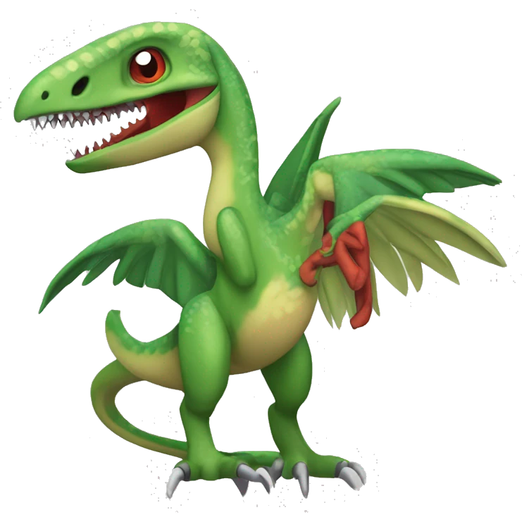Feathered dinosaur bird velociraptor Flygon fakémon emoji