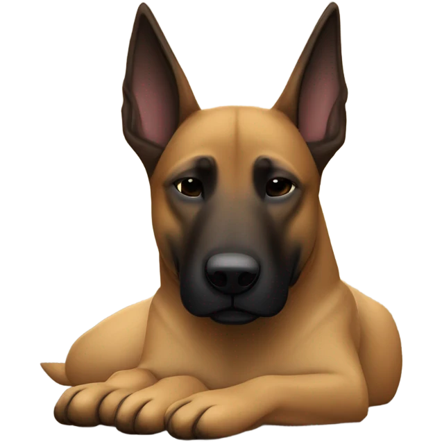 Dark Belgian malinois sleeping emoji