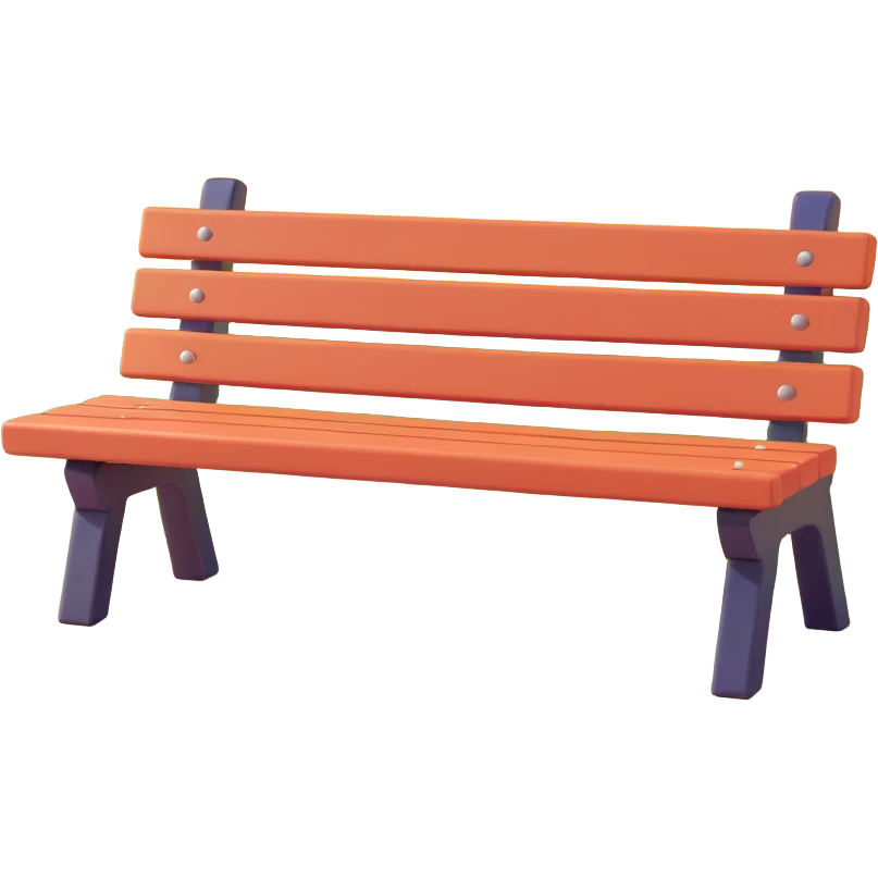 a bench in the sun with a laptop, 3d cartoon style emoji