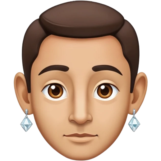 chico con nariz agileña con orejas pronunciadas doble arete de diamante y un nostril  emoji