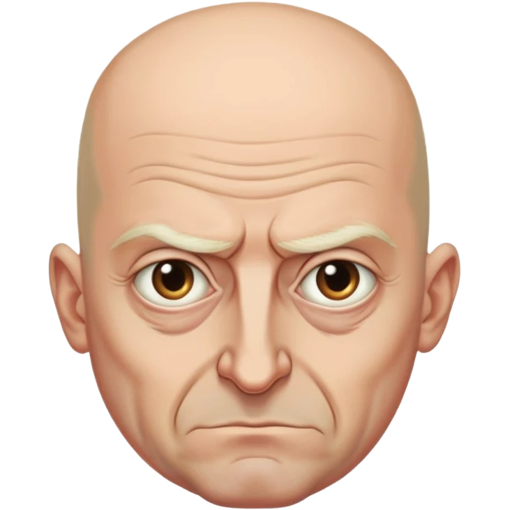 Steven Miller, Trump advisor, bald, grim expression, sagging eyelids drooping more on the outside emoji