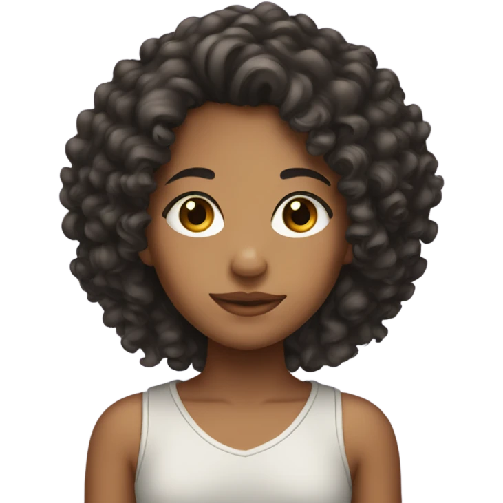 a mixed girl with 3a curly hair emoji