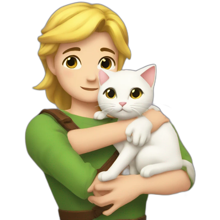 The princesse link hug a cat emoji