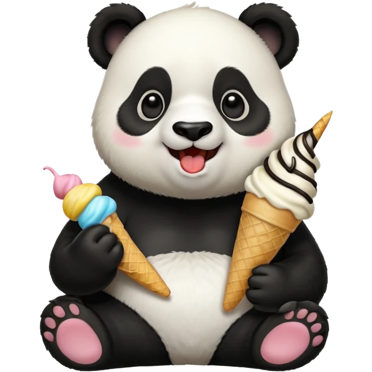 Panda eating ice cream emoji