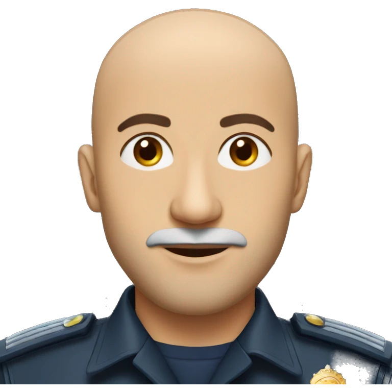 Bald Turkish man with light beard in police uniform  emoji