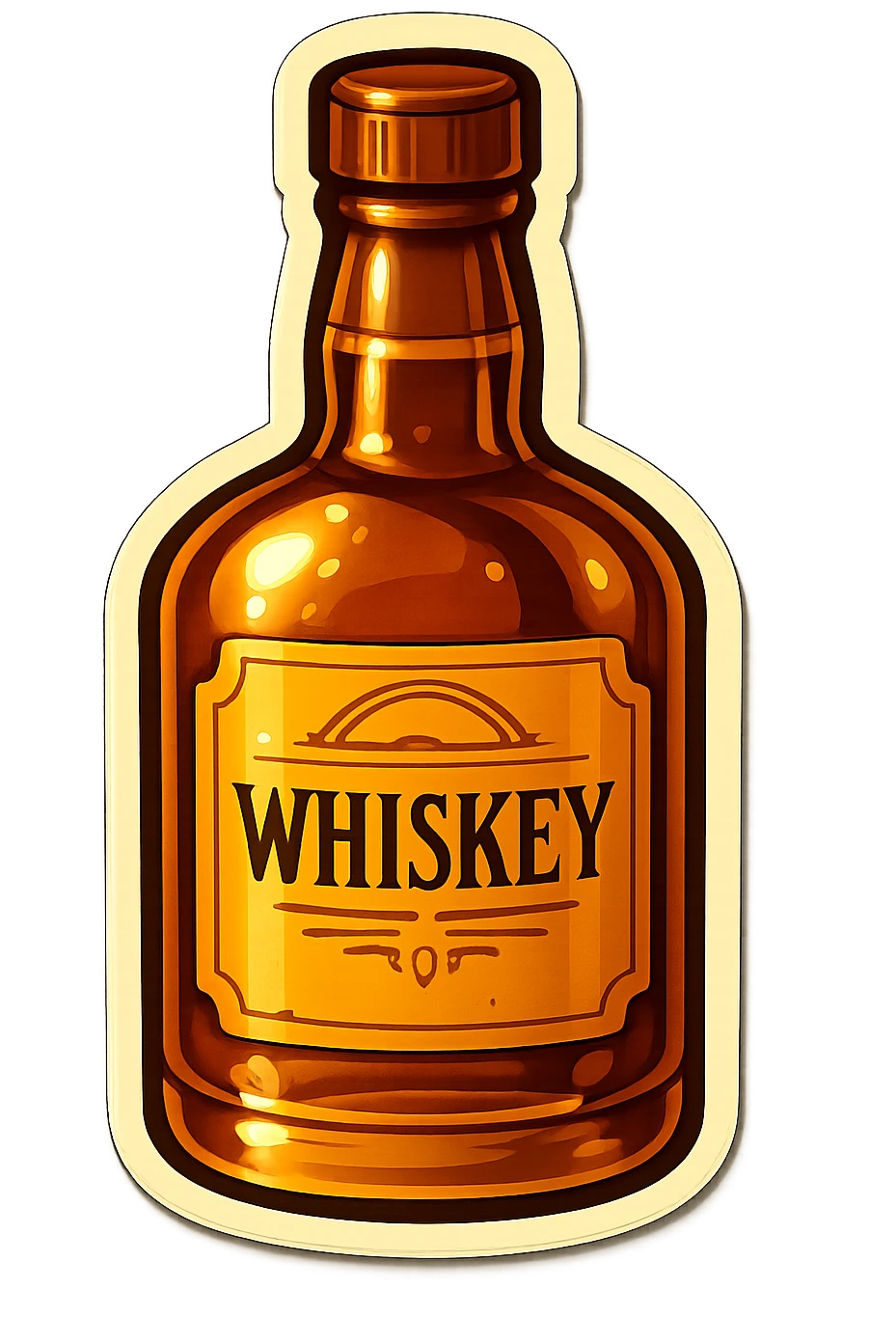 A whiskey bottle with a vintage label and a classic design emoji