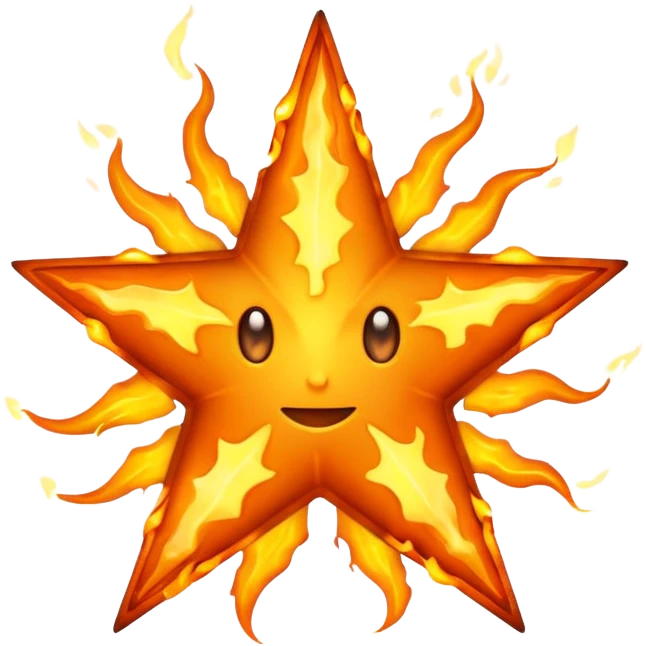 
 Metal star on fire emoji