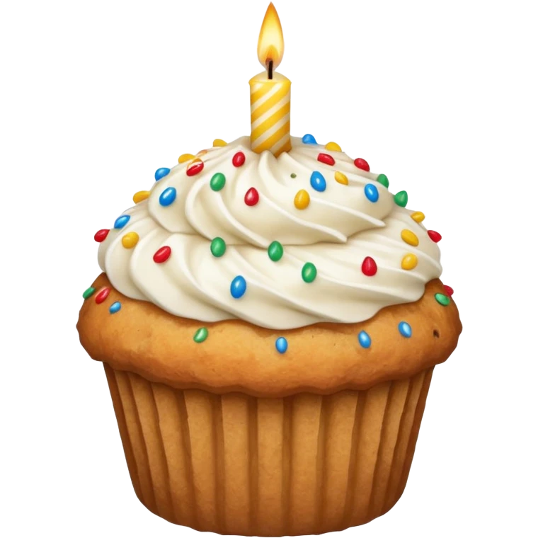 Muffin with birthday emoji