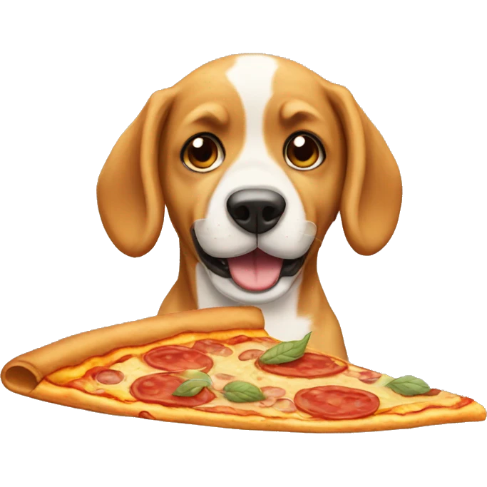 Cachorro comendo pizza emoji
