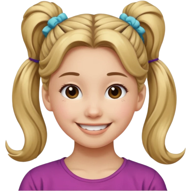 Teen girl with scrunchie ponytail emoji