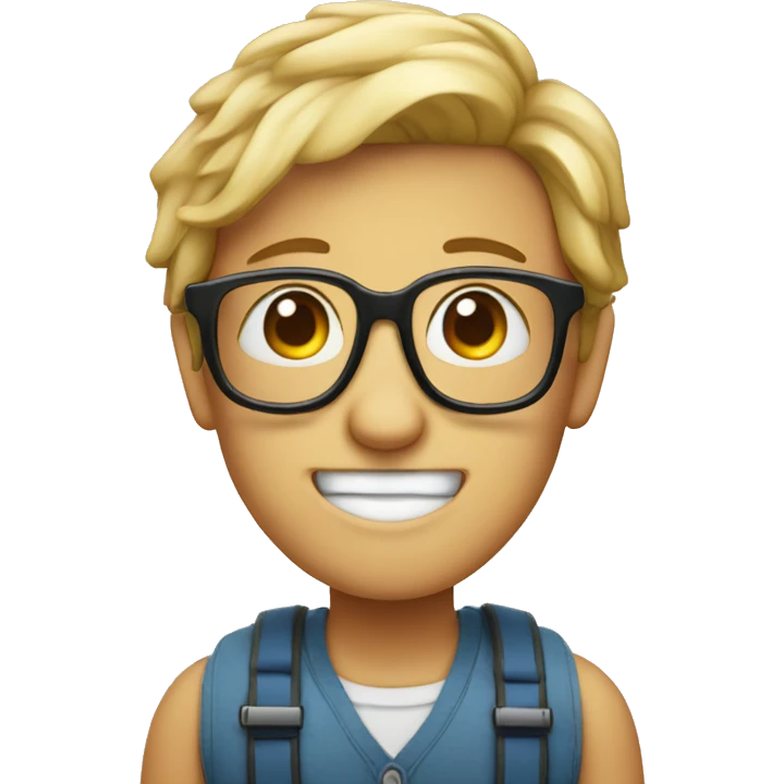 Nerd face with braces and big glasses emoji