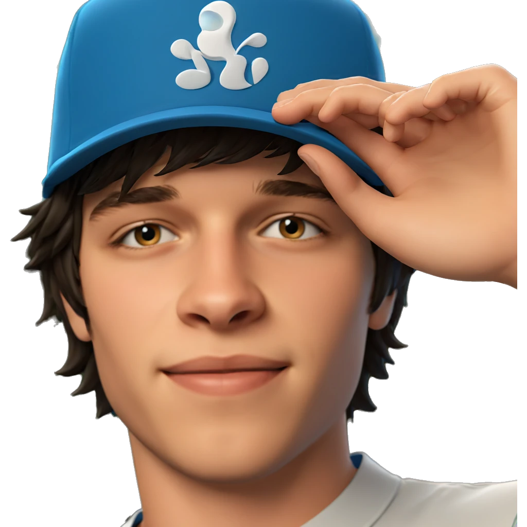 smiling boy in blue hat emoji
