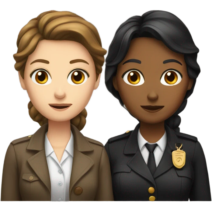 Two women detectives, one with brown hair and one with black hair emoji