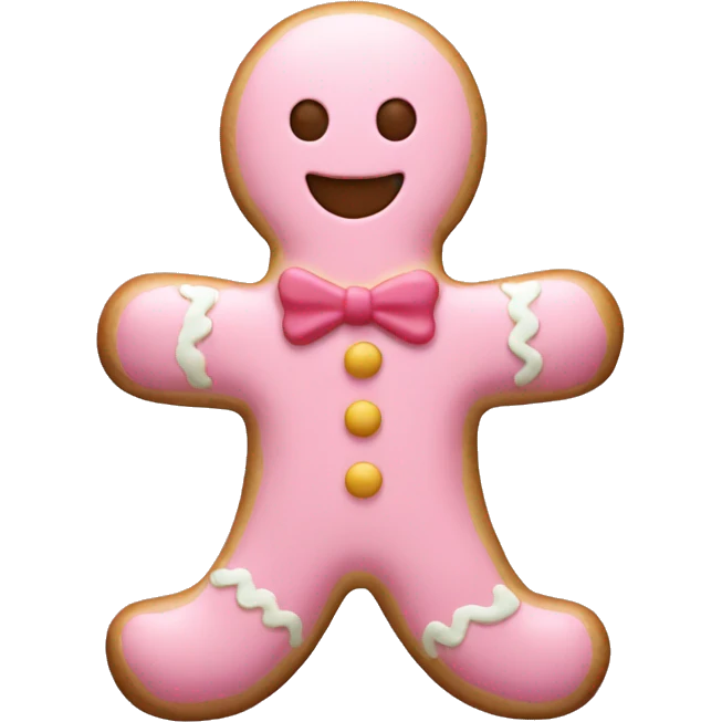 Light pink  gingerbread man emoji